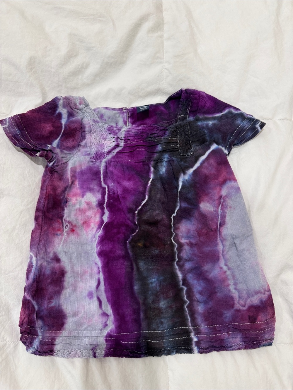 Purple geode tie dye toddler cotton shirt